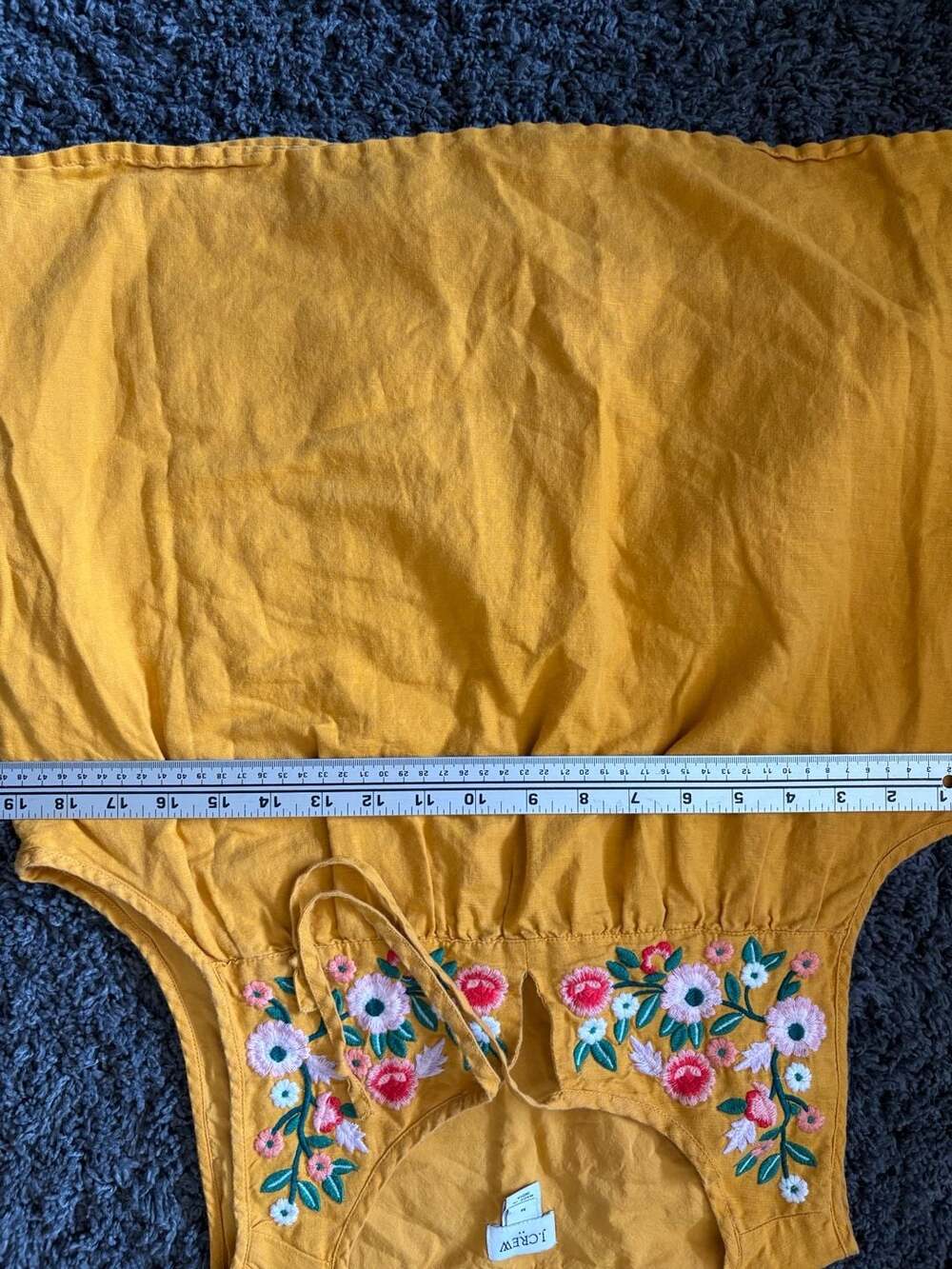 J.Crew Yellow Sleeveless Embroidered Floral Blouse - Picture 6 of 6